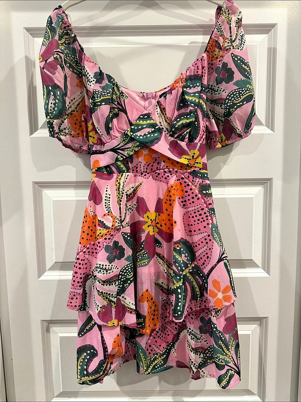 Midnight Doll Floral Mini Dress Size Large NWT